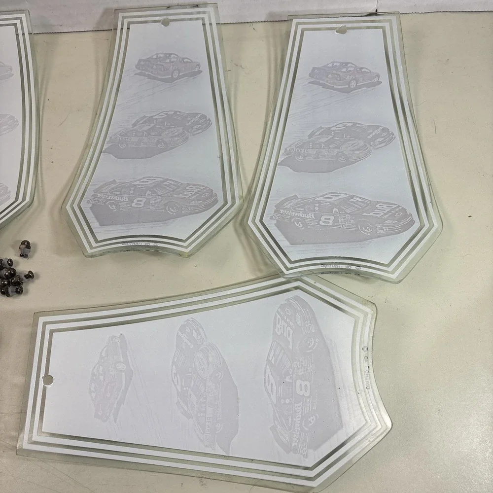 Dale Earnhardt Touch Lamp Shade Replacement Glass Sections OK LIGHTING Lot of 6